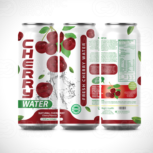 Cherry Flavored Water label
