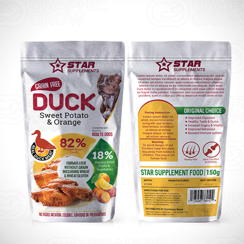 Duck meat for dog food supplement