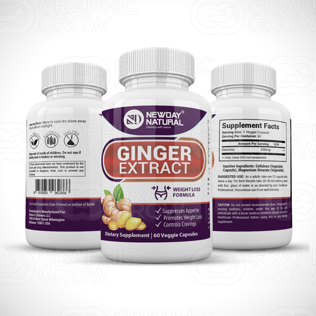 Ginger Extract Supplement Label