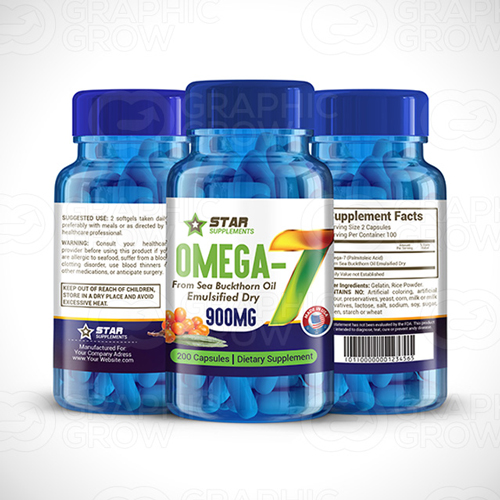 Omega 7 Oil label Design