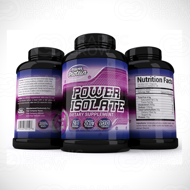 Power Isolate dietary supplement label