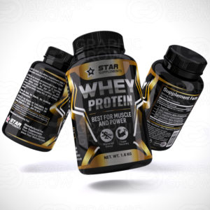 Whey Protein Powder label design