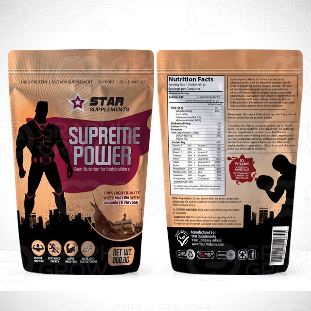 protein supplement label