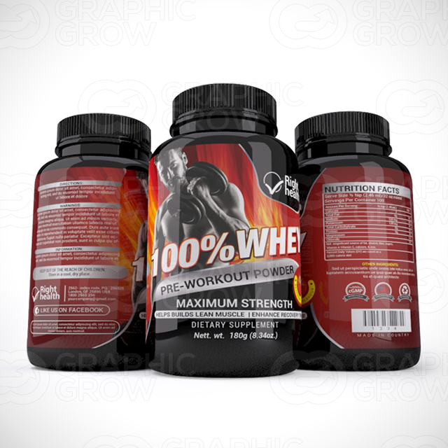 Whey Pre-Workout supplement label