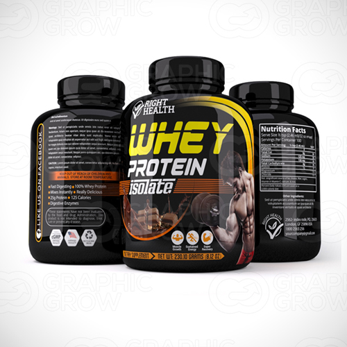Whey protein shake label