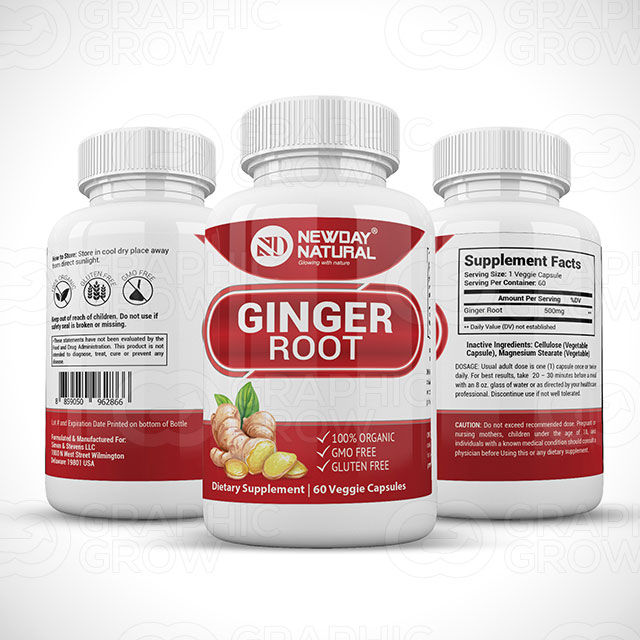 Ginger root supplement label design